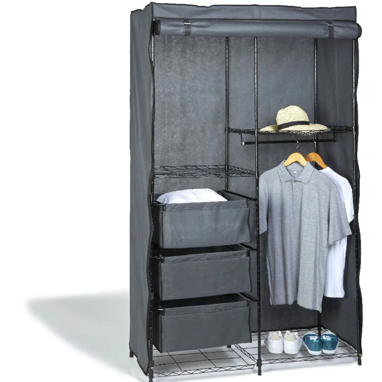 Gifi Rangement|Armoire dressing gris