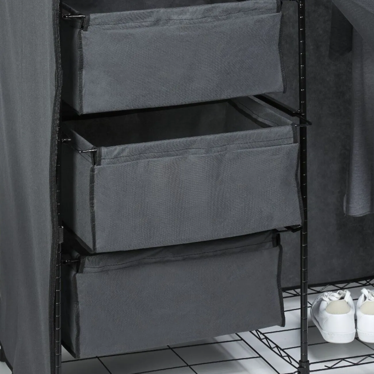 Gifi Rangement|Armoire dressing gris