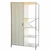 Gifi Rangement|Armoire 2en1 William penderie et étagère métal et bois
