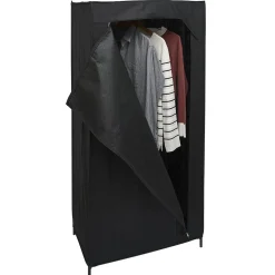 Gifi Rangement|Armoire penderie en tissu noir 70x46xH146cm