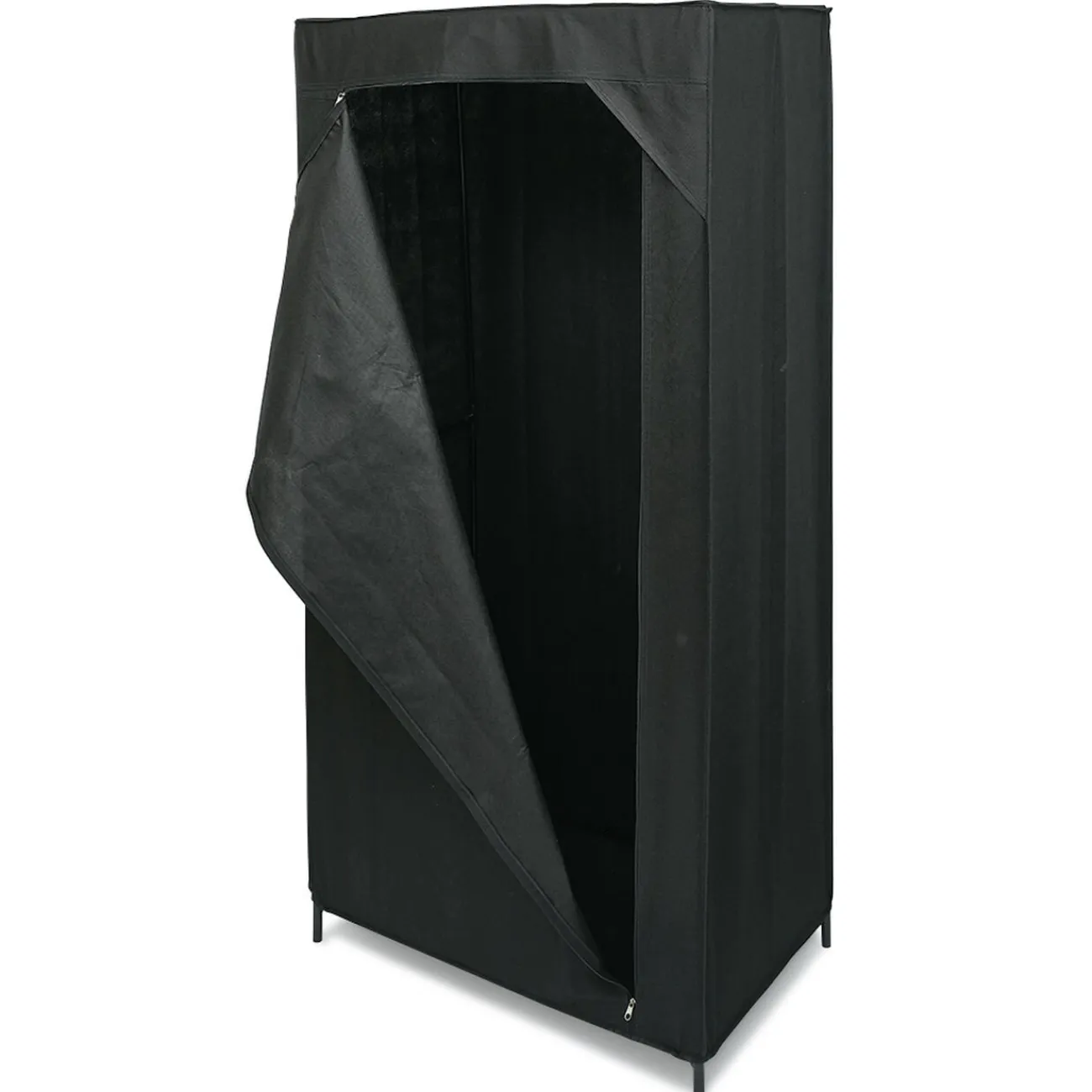 Gifi Rangement|Armoire penderie en tissu noir 70x46xH146cm