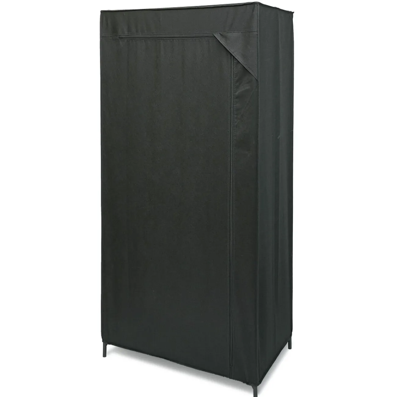 Gifi Rangement|Armoire penderie en tissu noir 70x46xH146cm