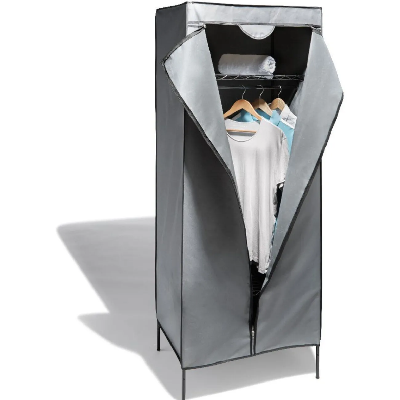 Gifi Rangement|Armoire penderie grise