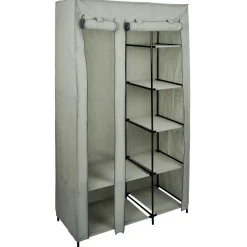 Gifi Rangement|Armoire textile avec 7 étagères et portant 100x45x174cm