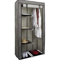 Gifi Rangement|Armoire tissu penderie modulable avec étagères L88xl46xH169cm