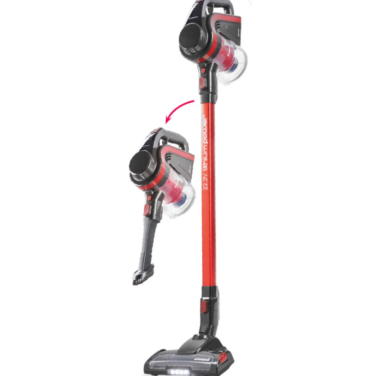 Gifi Nettoyage Et Entretien|Aspirateur 2 en 1 sans fil sans sac silencieux Homday rouge