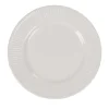 Gifi Assiette à dessert avec rebord embossé ronde plate blanche