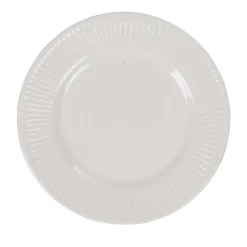 Gifi Assiette à dessert avec rebord embossé ronde plate blanche