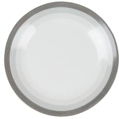 Gifi Assiette à dessert blanche et grise Sérénité Rayures