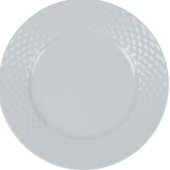 Gifi Assiette à dessert blanche ronde aile damassée