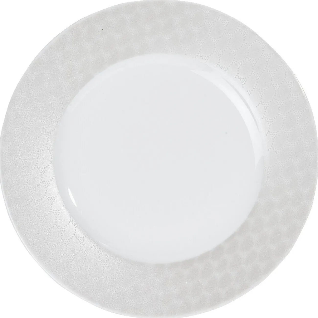 Gifi Assiette à dessert blanche bordure brillante