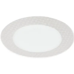 Gifi Assiette à dessert blanche bordure brillante
