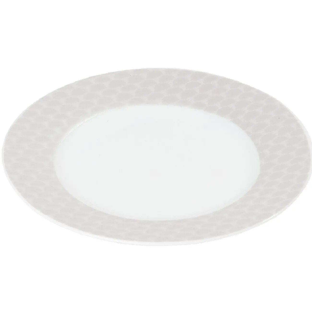 Gifi Assiette à dessert blanche bordure brillante