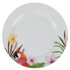 Gifi Assiette à dessert blanche décor perroquet