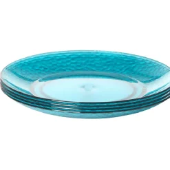 Gifi Assiette à dessert bleue martelé x4