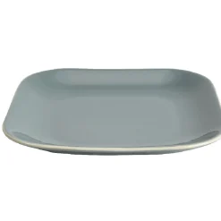 Gifi Assiette à dessert carré en grès grise et blanche