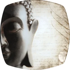 Gifi Assiette à dessert carrée design Bouddha