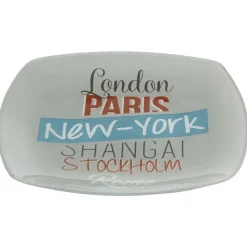 Gifi Assiette à dessert carrée design city