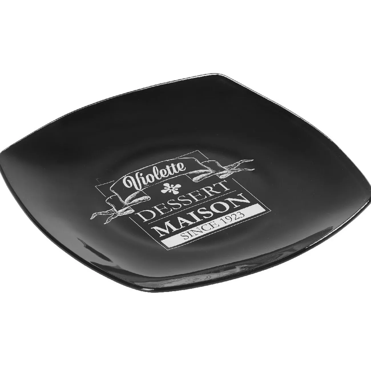 Gifi Assiette à dessert carrée noire design dessert maison