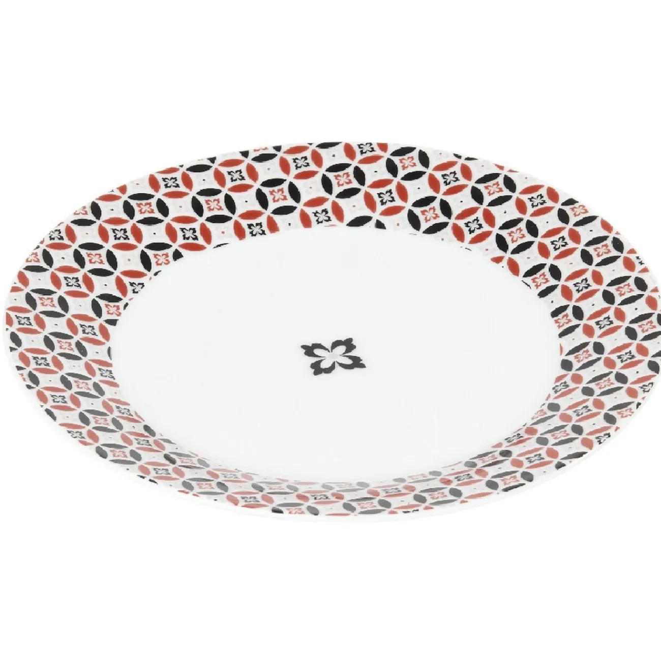 Gifi Assiette à dessert collection folk gris rouge