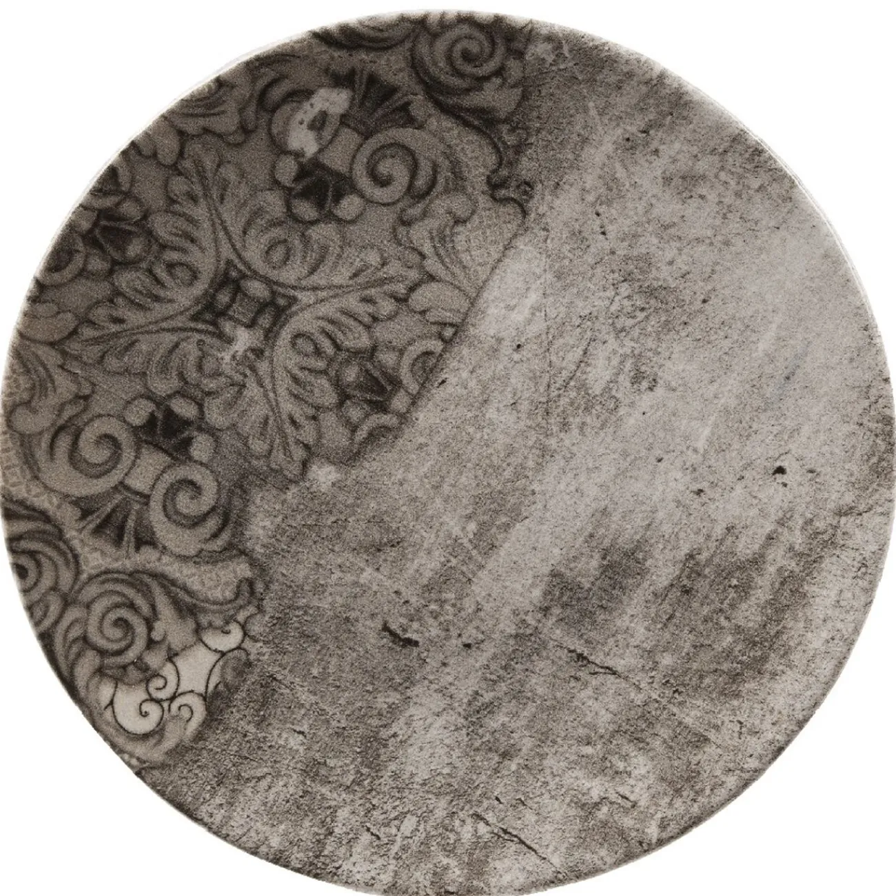 Gifi Assiette à dessert décor bois décor arabesques