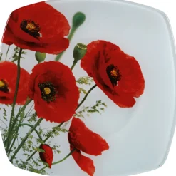 Gifi Assiette à dessert design coquelicot