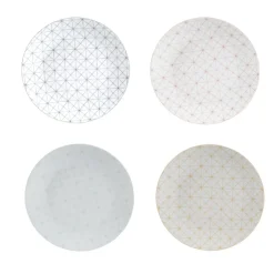 Gifi Assiette à dessert design géométrique dépareillé x4