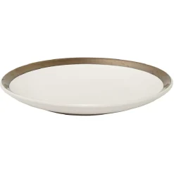Gifi Assiette à dessert en faïence avec liseré doré