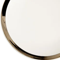 Gifi Assiette à dessert en faïence avec liseré doré