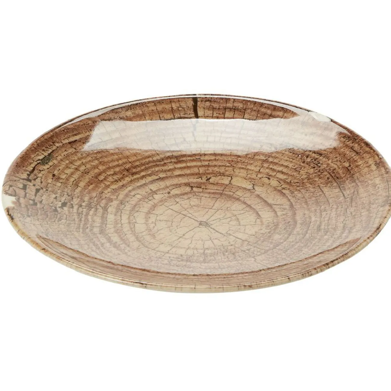Gifi Assiette à dessert en faïence imitation bois Ø20 cm