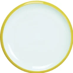 Gifi Assiette à dessert en faience contour bicolore