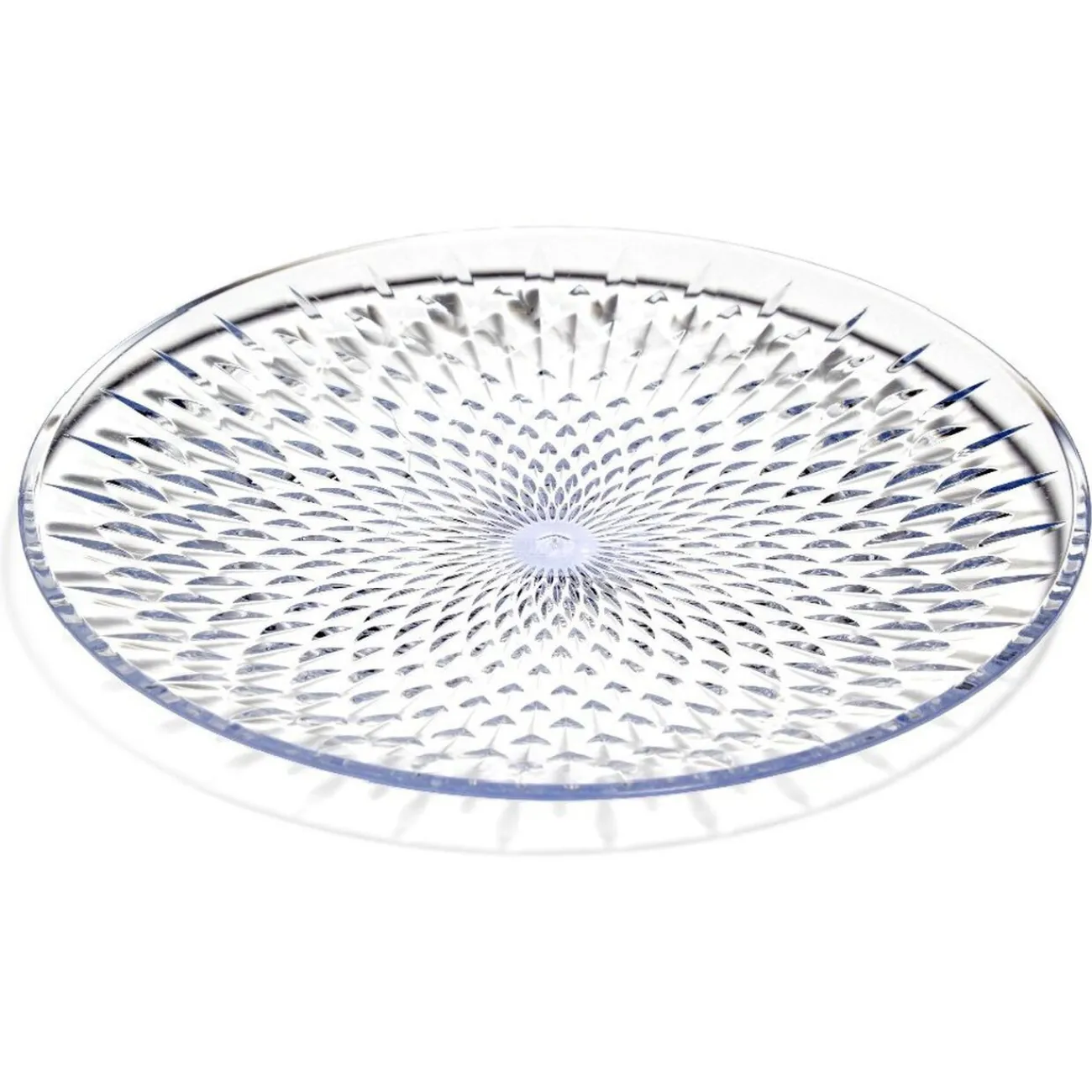 Gifi Assiette à dessert en plastique transparent effet martelé