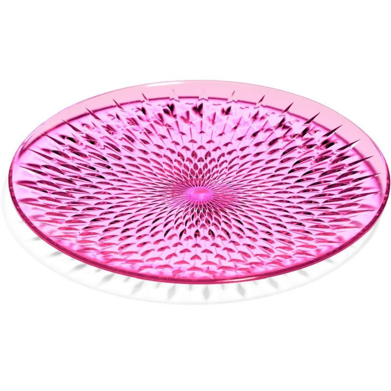 Gifi Assiette à dessert en plastique rose effet martelé