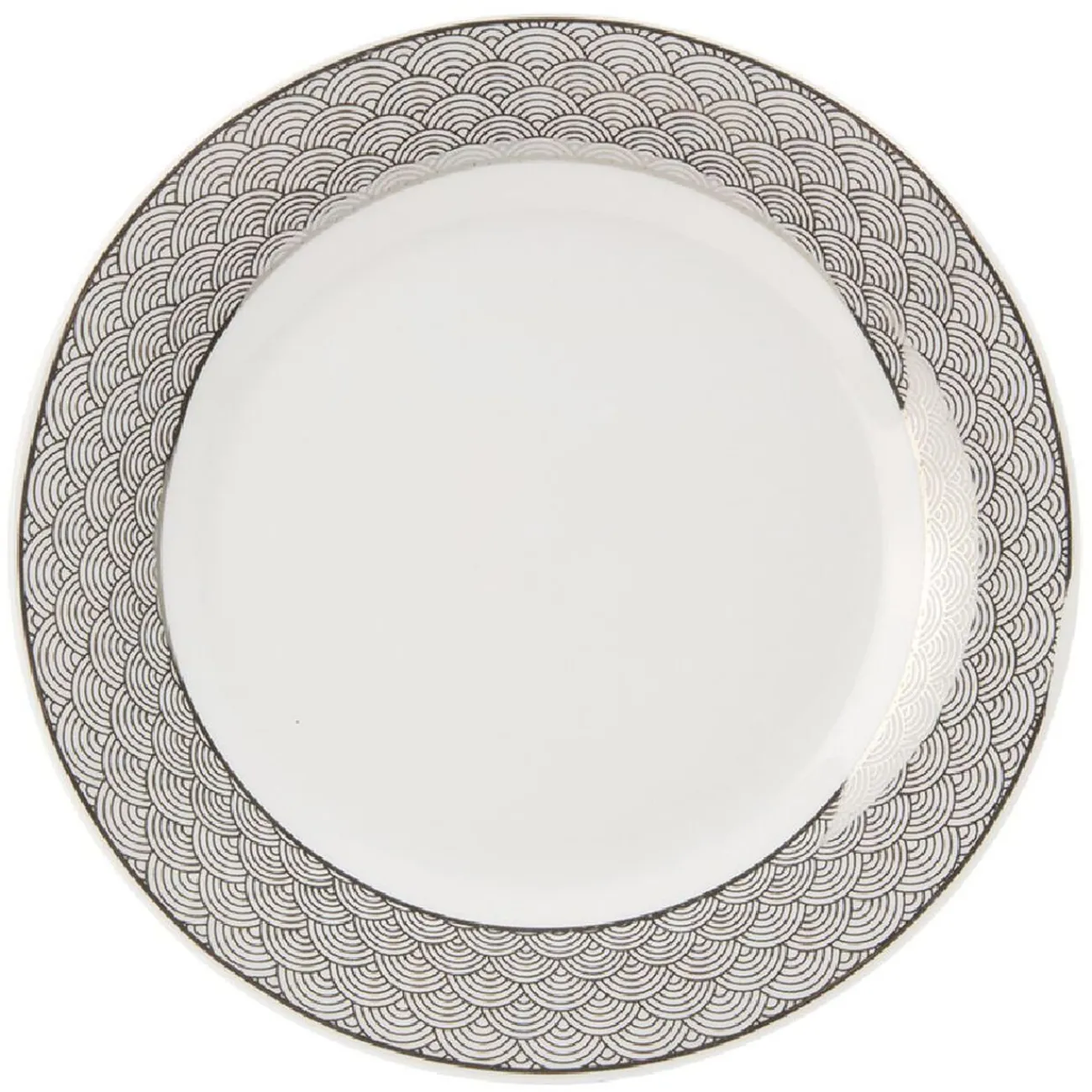 Gifi Assiette à dessert en porcelaine motif argenté