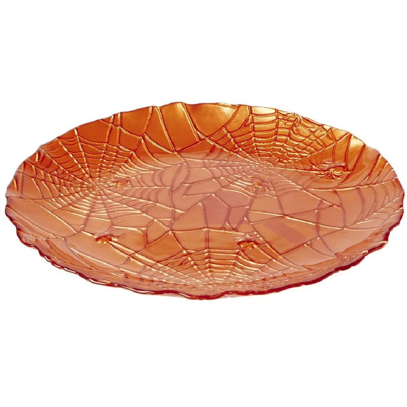 Gifi Assiette à dessert en verre Halloween design toile d'araignée Ø21cm