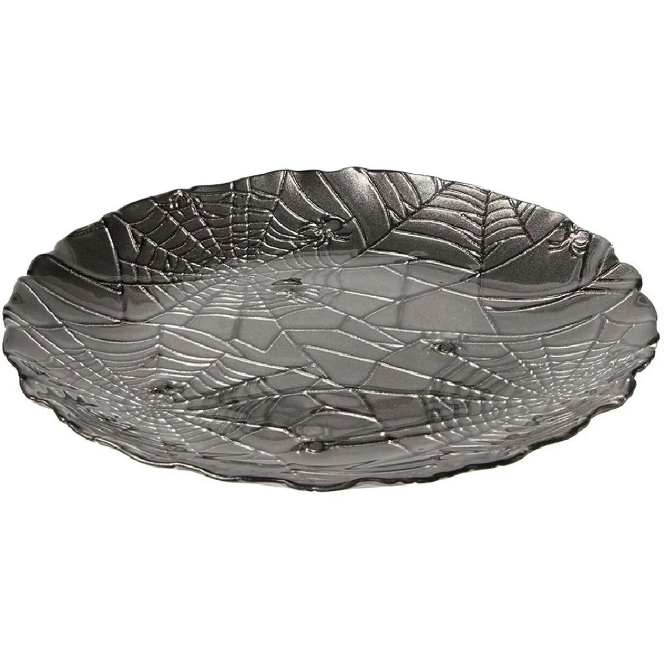 Gifi Assiette à dessert en verre Halloween design toile d'araignée Ø21cm