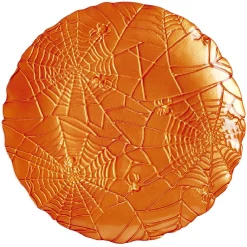 Gifi Assiette à dessert en verre Halloween design toile d'araignée Ø21cm