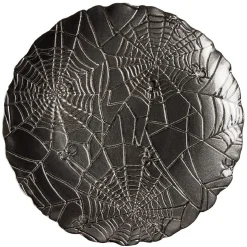 Gifi Assiette à dessert en verre Halloween design toile d'araignée Ø21cm