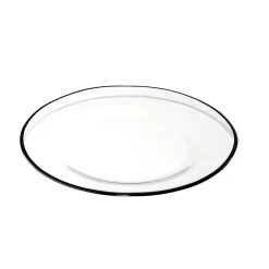 Gifi Assiette à dessert en verre transparent bord noir Ø20cm