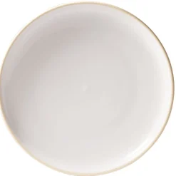 Gifi Assiette à dessert faïence gris avec liseré crème