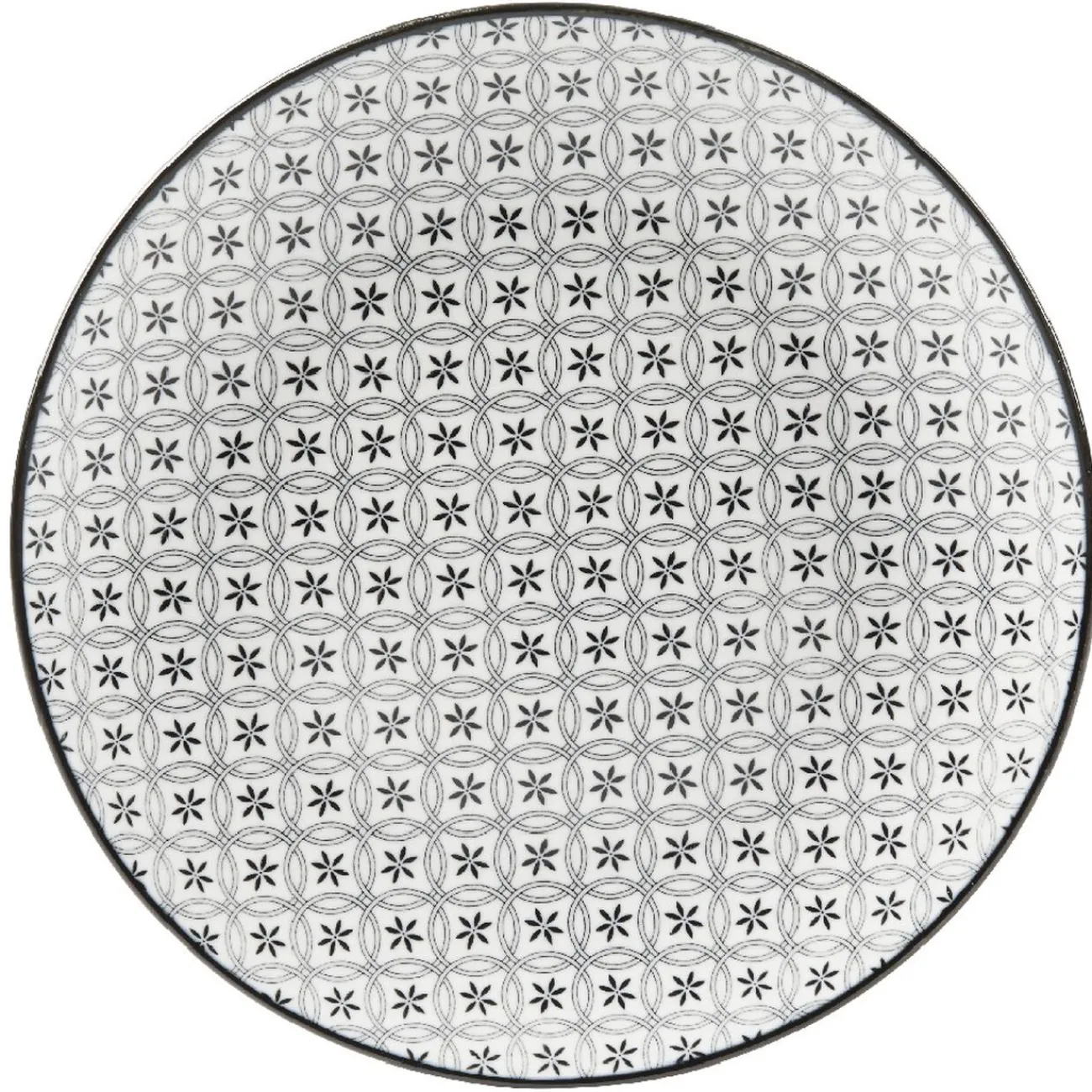 Gifi Assiette à dessert Helsinki décor noir blanc x4