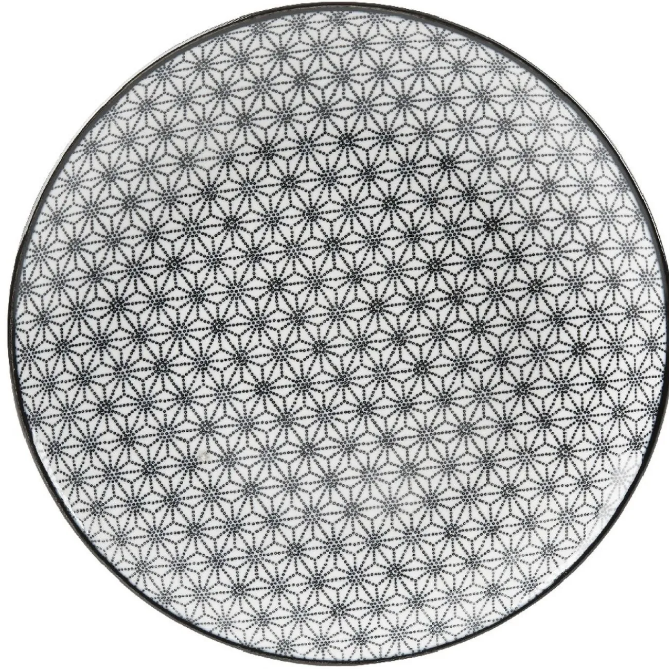 Gifi Assiette à dessert Helsinki décor noir blanc x4