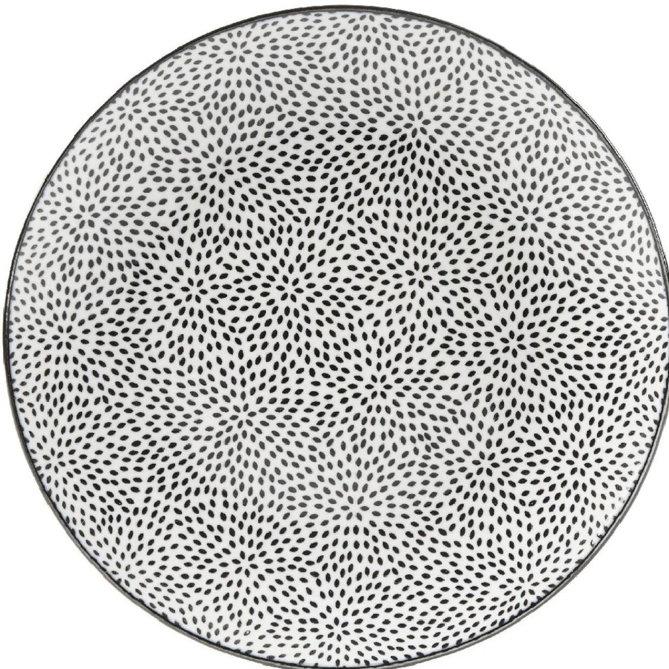 Gifi Assiette à dessert Helsinki décor noir blanc x4