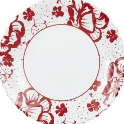 Gifi Assiette à dessert Luminarc blanc décor rouge Alcove vintage