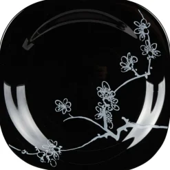 Gifi Assiette à dessert Luminarc noir design asiatique Ming White