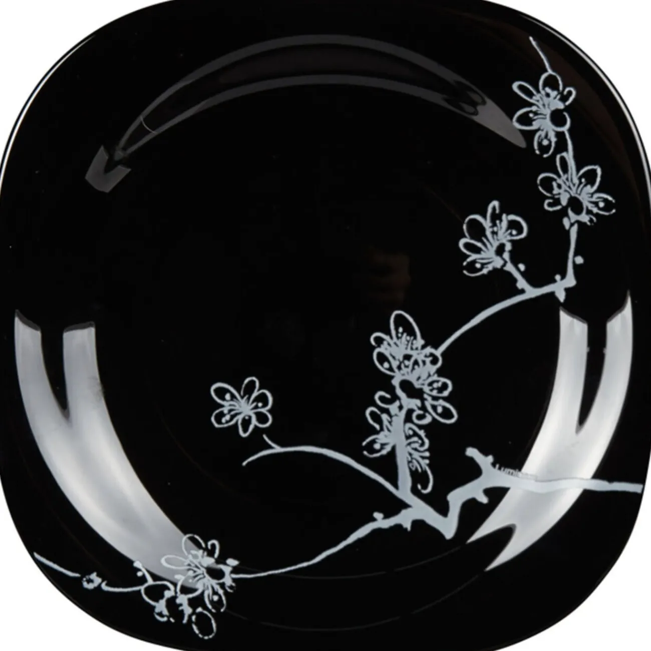 Gifi Assiette à dessert Luminarc noir design asiatique Ming White