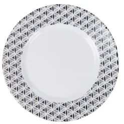 Gifi Assiette à dessert Luminarc blanche triangles noirs Palerme