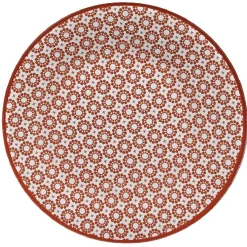 Gifi Assiette à dessert Micro blanc et rouge fleurs à pois x4