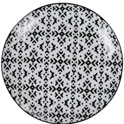 Gifi Assiette à dessert motif berbère noir et blanc