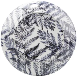 Gifi Assiette à dessert motif feuillage bleu et blanc